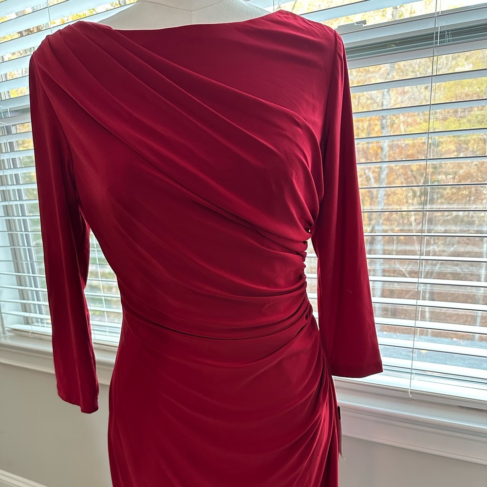 Chaps. Fitted dress. Dark Red. NWT. Size M.